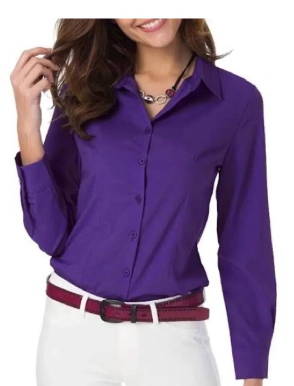 J.Crew Harberdashery Purple Button Front Shirt size M